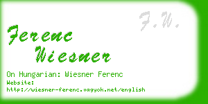 ferenc wiesner business card